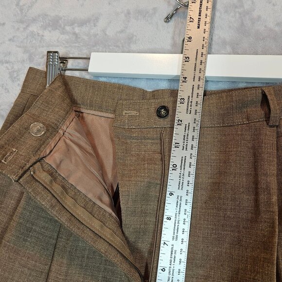 Clifford & Wills Pant Suit Set Womens 12 brown wool zip jacket pleat career cuff - Picture 13 of 15